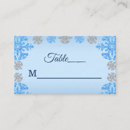 キンセアニラアイスブルーシルバーウィンタースノーフレーク プレイスカード