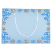 キンセアニラアイスブルーシルバーウィンタースノーフレーク ラージペーパーバッグ (裏面)