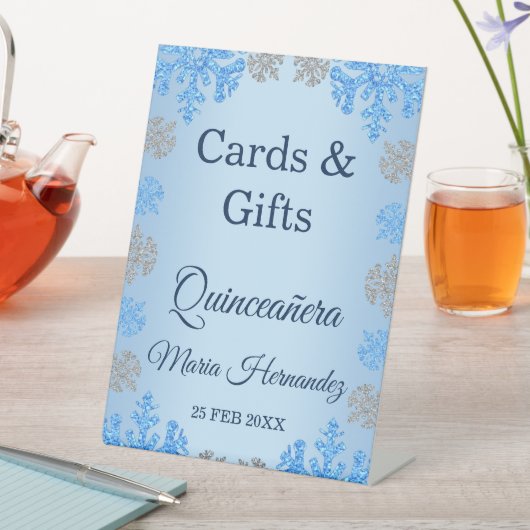 キンセアニラアイスブルーシルバーウィンタースノーフレーク 台座サイン (インサイチュ)