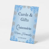 キンセアニラアイスブルーシルバーウィンタースノーフレーク 台座サイン (正面)