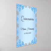 キンセアニラアイスブルーシルバーウィンタースノーフレーク 箔ポスター (レイダウン)