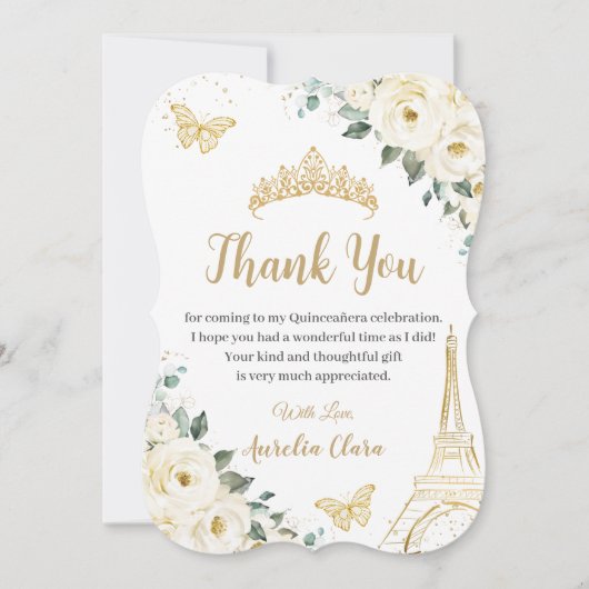 キンセアニラアイボリーフローラパリエッフェルスイーツ16 サンキューカード (正面)