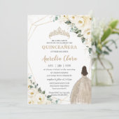 キンセアニラアイボリーホワイトフローラシャンパンドレス 招待状 (スタンド正面)