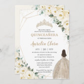 キンセアニラアイボリーホワイトフローラシャンパンドレス 招待状 (正面/裏面)