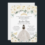 キンセアニラアイボリーホワイトフローラ金ゴールドティアラドレス 招待状<br><div class="desc">文字のスタイルと配置をさらに再調整し、フォーマットするにはカスタマイズ、単にitボタンを押すだけで簡単かつ迅速に独自の言葉を使用して、この素敵なキンセニェラの招待をパーソナライズ。一致するアイテムをストアで利用可能！ハッピーキャットスタジオ</div>