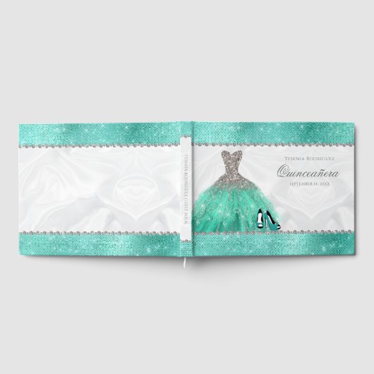 キンセアニラアクアダイアモンドスパークルグリッター ゲストブック (全面)