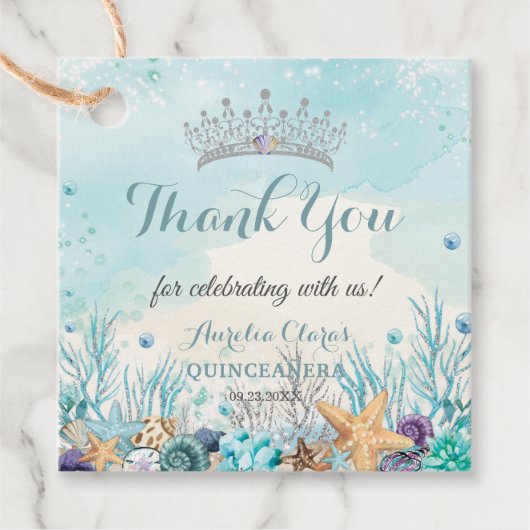 キンセアニラアンダーザシービーチシェルサンゴ フェイバータグ (正面)