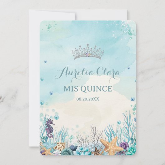 キンセアニラアンダーザシービーチシェルサンゴ 招待状 (裏面)