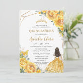 キンセアニライエローフローラバラプリンセス誕生日 招待状 (スタンド正面)