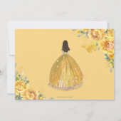 キンセアニライエローフローラプリンセスクラウン誕生日 招待状 (裏面)