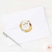 キンセアニライエローフローラ金ゴールドティアラバタフライ ラウンドシール (封筒)