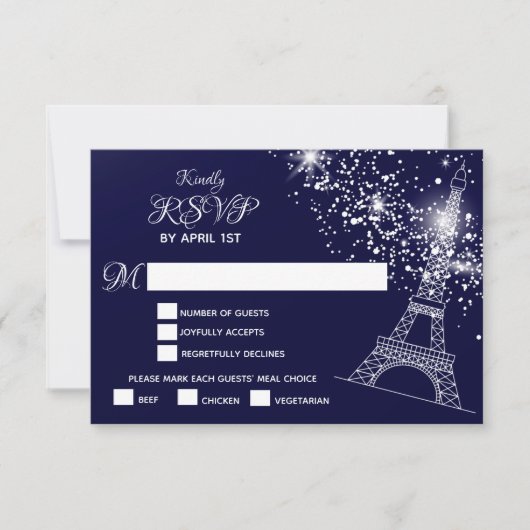 キンセアニラエッフェルタワースターリーナイトスカイ 出欠カード (正面)