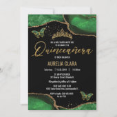 キンセアニラエメラルドグリーンアガテマーブルバタフライ 招待状 (正面)