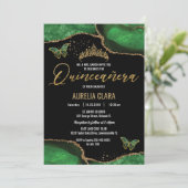 キンセアニラエメラルドグリーンアガテマーブルバタフライ 招待状 (スタンド正面)