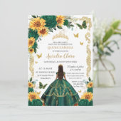 キンセアニラエメラルドグリーンフローラひまわり金ゴールド 招待状 (スタンド正面)