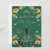 キンセアニラエメラルドグリーンフローラひまわり金ゴールド 招待状 (裏面)