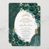 キンセアニラエメラルドグリーンフローラブロンドプリンセス 招待状 (正面/裏面)