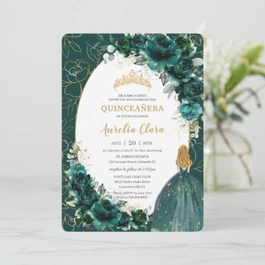 キンセアニラエメラルドグリーンフローラブロンドプリンセス 招待状 (スタンド正面)