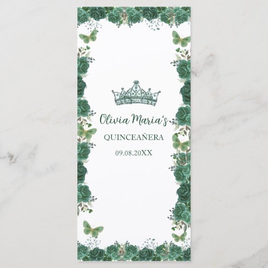 キンセアニラエメラルドグリーンフローラ蝶ティアラ メニュー (裏面)