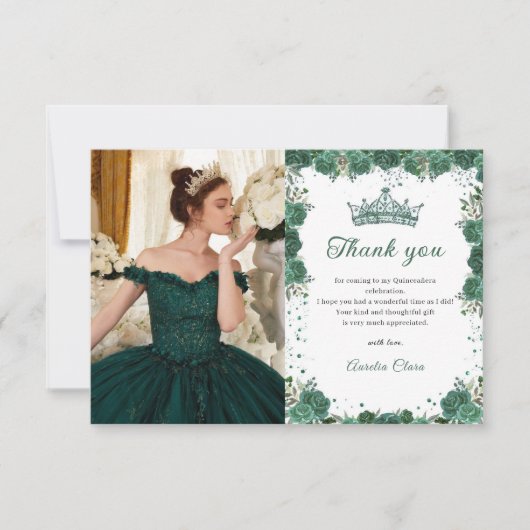 キンセアニラエメラルドグリーンフローラ誕生日 サンキューカード (正面)