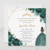 キンセアニラエメラルドグリーンフローラ金ゴールドプリンセス 招待状 (正面)