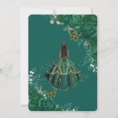 キンセアニラエメラルドグリーンフローラ金ゴールドプリンセス 招待状 (裏面)