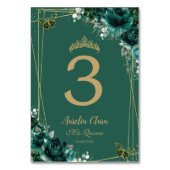 キンセアニラエメラルドグリーンフローラ金ゴールド蝶 テーブルナンバー (裏面)