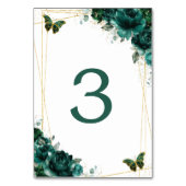 キンセアニラエメラルドグリーンフローラ金ゴールド蝶 テーブルナンバー (正面)