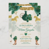 キンセアニラエメラルドグリーンメキシコ16番目の蝶 招待状 (正面/裏面)