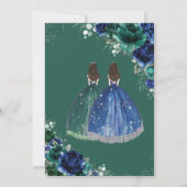 キンセアニラエメラルドグリーン王室のブルーフローラツインズ 招待状 (裏面)