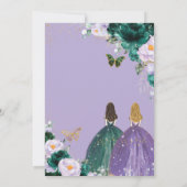 キンセアニラエメラルドグリーン薄紫フローラバラツインズ 招待状 (裏面)