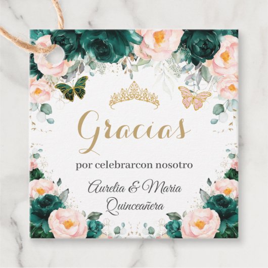 キンセアニラエメラルドグリーン赤面フローラツインズ フェイバータグ (正面)