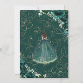 キンセアニラエメラルドグリーン金ゴールドフローラプリンセス 招待状 (裏面)