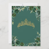 キンセアニラエメラルドグリーン&金ゴールドウォーターカラーフローラ 招待状 (裏面)