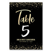 キンセアニラエレガントブラック金ゴールドスクリプトグリッター箔 テーブルナンバー (正面)