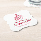 キンセアニラエレガントレッド ペーパーコースター (アングル)