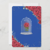 キンセアニラエンチャントレッドローズブルー王室のフローラ 招待状 (裏面)