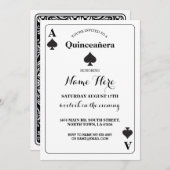 キンセアニラエース遊スペードズカードベガス誕生日 招待状 (正面/裏面)