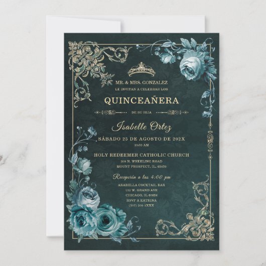 キンセアニラカラーエスメラルダエオロ 招待状 (正面)