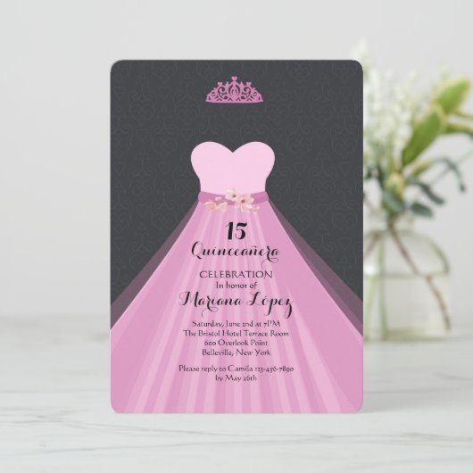 キンセアニラガウン誕生日パーティーの招待 招待状 (スタンド正面)