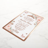 キンセアニラクインズスウィート16赤面フローラバラ金ゴールド 箔招待状 (回転した状態)