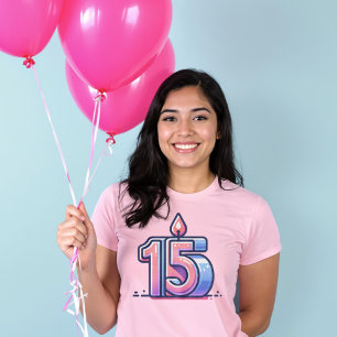 キンセアニラクインズ15th誕生日キャンドル tシャツ