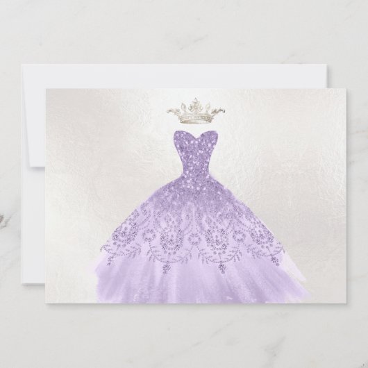 キンセアニラグリッターズガウンダスティパープル薄紫 招待状 (裏面)