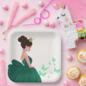 キンセアニラグリーンエレガントプリンセス紙プレート ペーパープレート (パーティー)