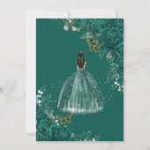 キンセアニラグリーンバラフローラ金ゴールドプリンセスクラウン 招待状 (裏面)