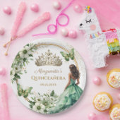 キンセアニラグリーンフローラバタフライ金ゴールドティアラ ペーパープレート (パーティー)