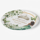 キンセアニラグリーンフローラバタフライ金ゴールドティアラ ペーパープレート (アングル)