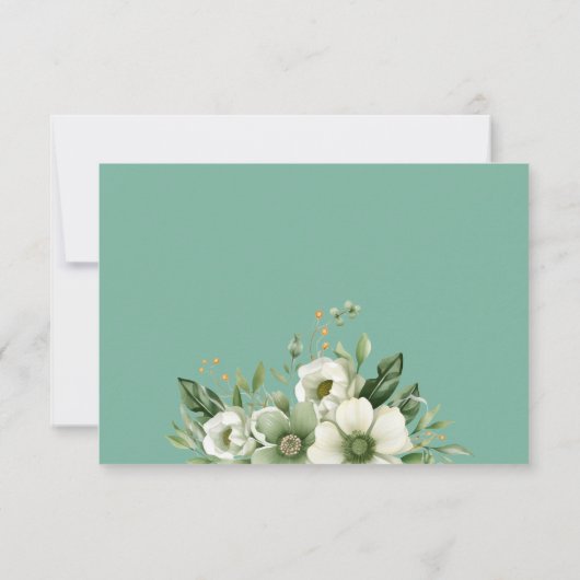 キンセアニラグリーン金ゴールドティアラフローラバタフライRsvp 出欠カード (裏面)