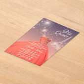 キンセアニラコーラルドレスエッフェルタワー アクリル招待状 (レイダウン)