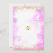 キンセアニラゴールドフォイルピンクウォーターカラーシエレガントック 招待状 (裏面)